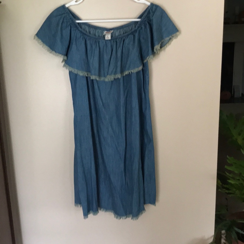 Off the shoulder denim dress